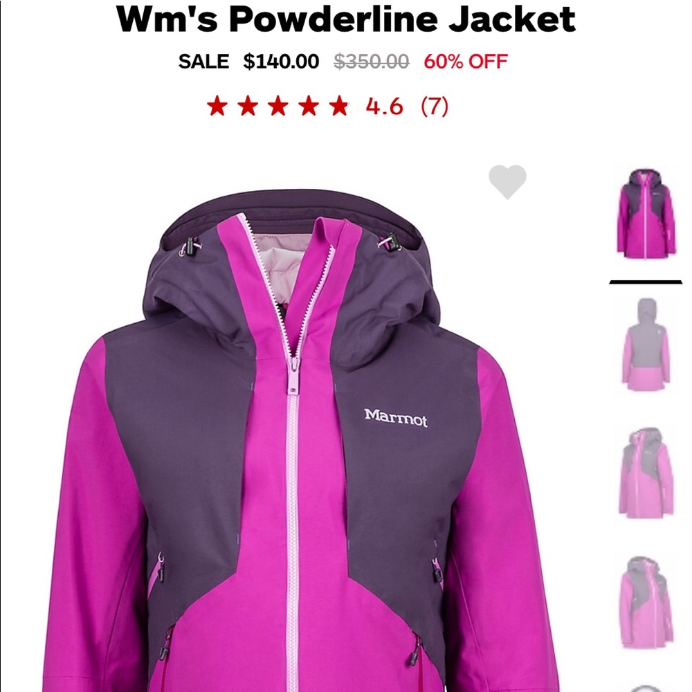 Woman’s Marmot Jacket. Ski/ snow jacket. Powderline jkt